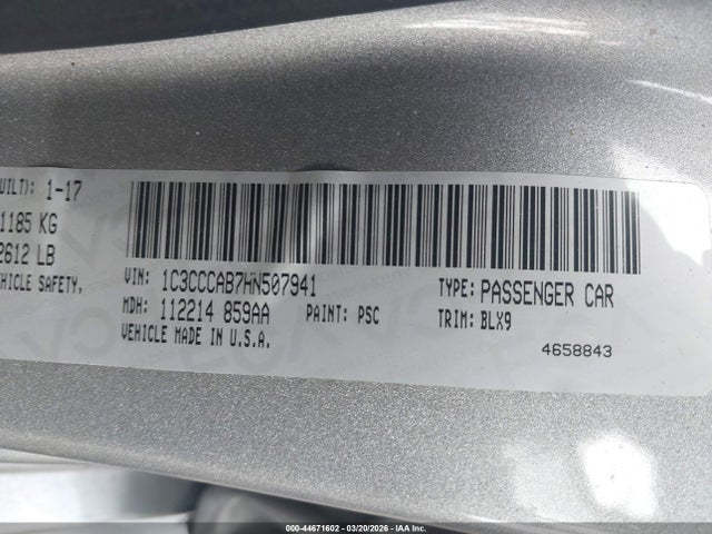 Продаж на аукціоні авто 2017 Chrysler 200 Limited Platinum, vin: 1C3CCCAB7HN507941, номер лоту: 44671602
