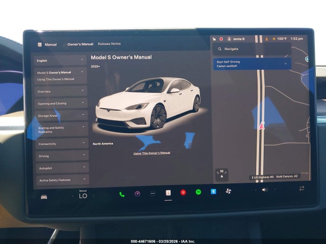 Auction sale of the 2026 Tesla Model S All-wheel Drive, vin: 5YJSA1E53TF554963, lot number: 44671606