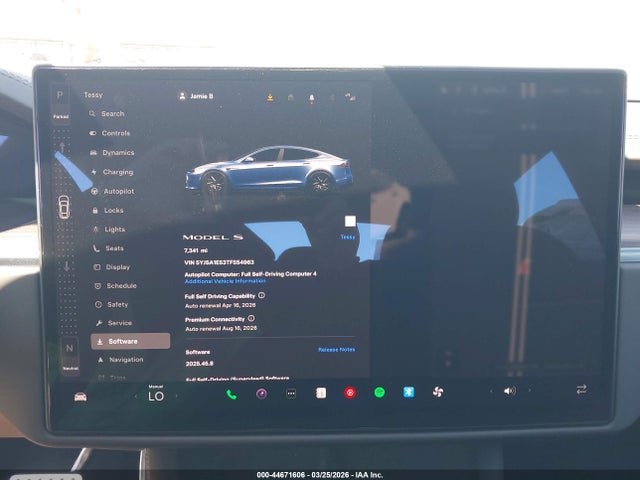 Auction sale of the 2026 Tesla Model S All-wheel Drive, vin: 5YJSA1E53TF554963, lot number: 44671606