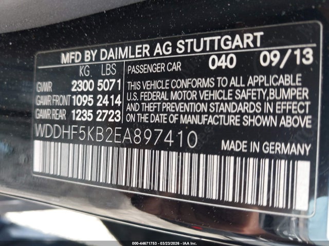 Продаж на аукціоні авто 2014 Mercedes-benz E 350, vin: WDDHF5KB2EA897410, номер лоту: 44671753