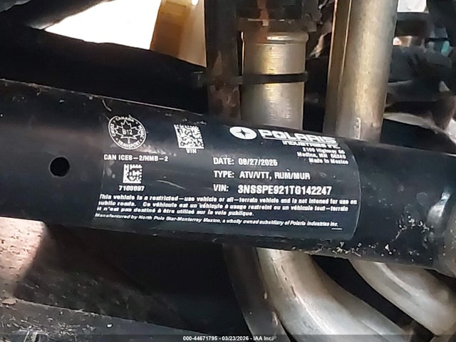3NSSPE921TG142247 Polaris Rzr Pro S Sport