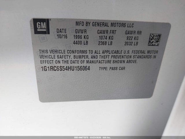 1G1RC6S54HU156064 Chevrolet VOLT LT