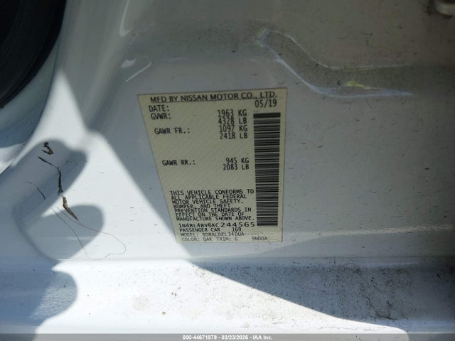 Nissan Altima 2.5 S 2019 1N4BL4BV6KC244565 Image 9