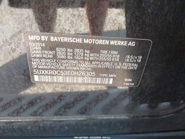 Aukcja sprzedaży 2014 Bmw X5 Xdrive35i, vin: 5UXKR0C53E0H26305, numer aukcji: 44672063