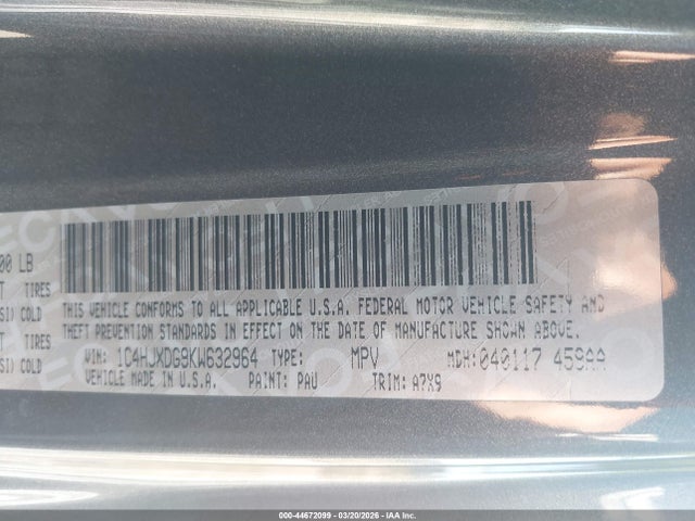 1C4HJXDG9KW632964 Jeep Wrangler Unlimited Sport S 4x4