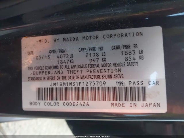 2015 MAZDA MAZDA3 JM1BM1M31F1275709 Photo 8