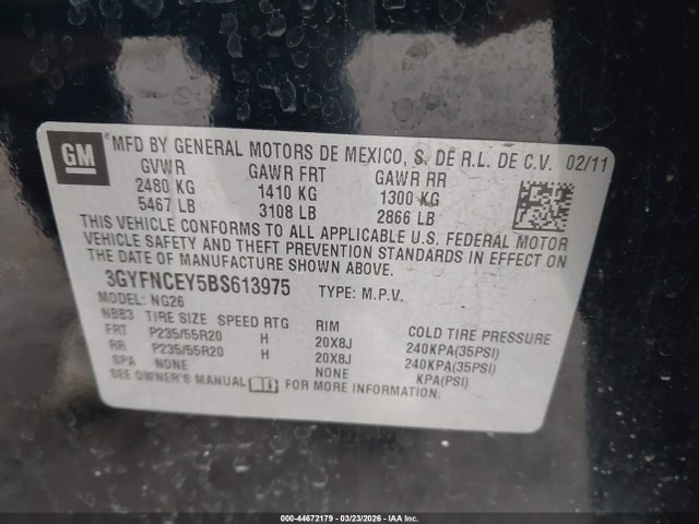 2011 CADILLAC SRX 3GYFNCEY5BS613975 Photo 8