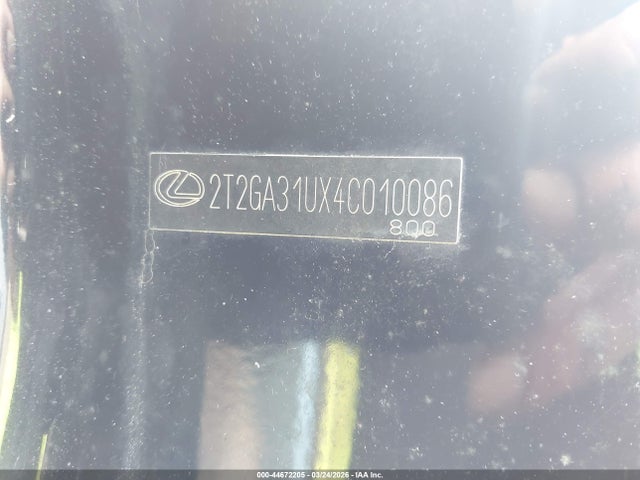 2004 Lexus Rx 330 მანქანა იყიდება აუქციონზე, vin: 2T2GA31UX4C010086, აუქციონის ნომერი: 44672205