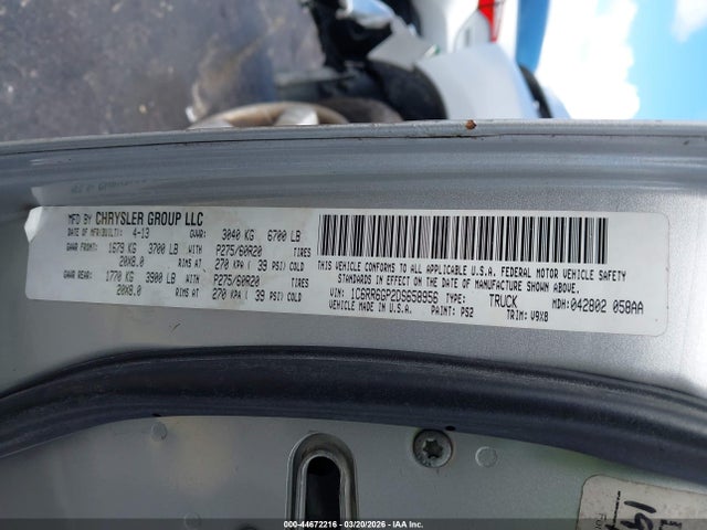 2013 RAM 1500 1C6RR6GP2DS658956 Photo 8