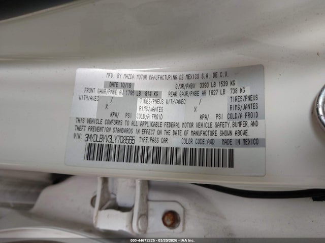 Aukcja sprzedaży 2020 Toyota Yaris Le, vin: 3MYDLBYV3LY708565, numer aukcji: 44672225