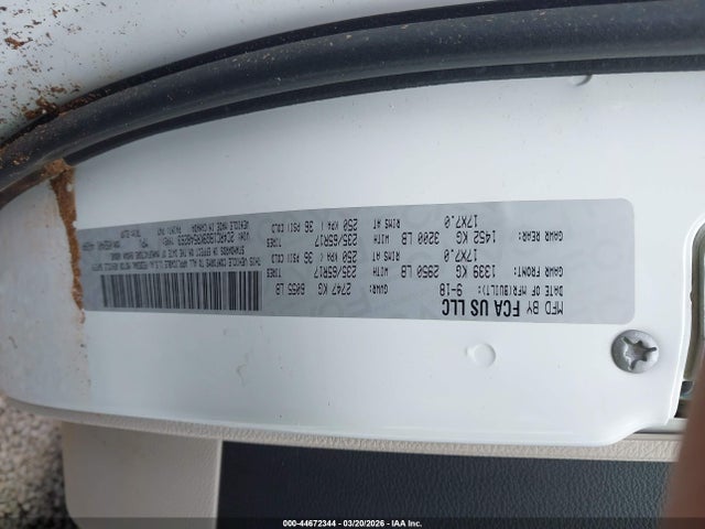44672344 :رقم المزاد ، 2C4RC1BG9KR548263 vin ، 2019 Chrysler Pacifica Touring L مزاد بيع