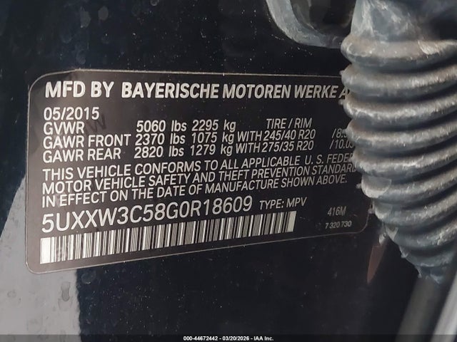 2016 BMW X4 5UXXW3C58G0R18609 Photo 8