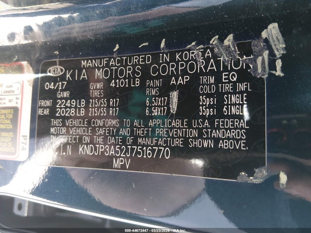 Aukcja sprzedaży 2018 Kia Soul +, vin: KNDJP3A52J7516770, numer aukcji: 44672447