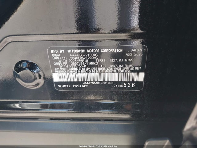 2026 MITSUBISHI ECLIPSE CROSS JA4ATWAA0TZ001990 Photo 8