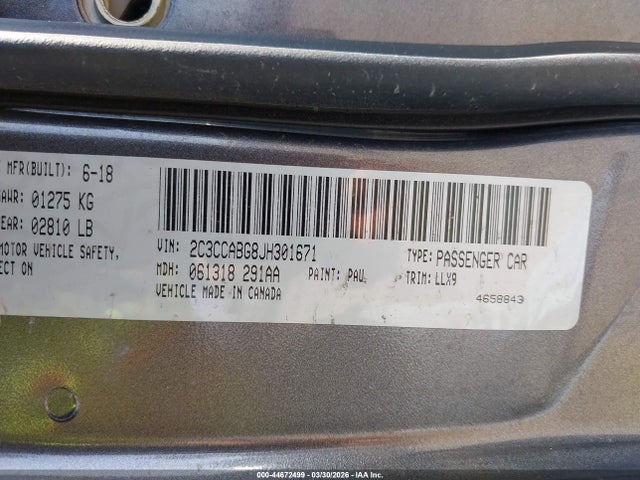 44672499 :رقم المزاد ، 2C3CCABG8JH301671 vin ، 2018 Chrysler 300 300s مزاد بيع
