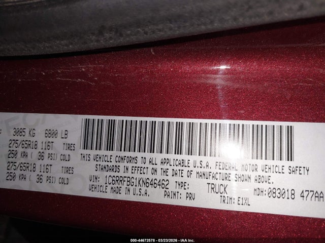 2019 RAM 1500 1C6RRFBG1KN646462 Photo 8