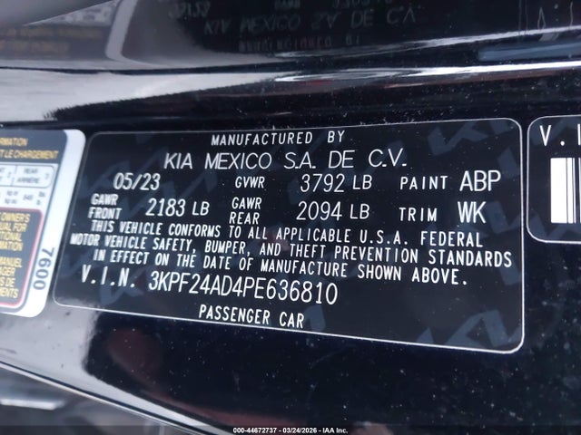 KIA FORTE LX 2023 3KPF24AD4PE636810 Image 9