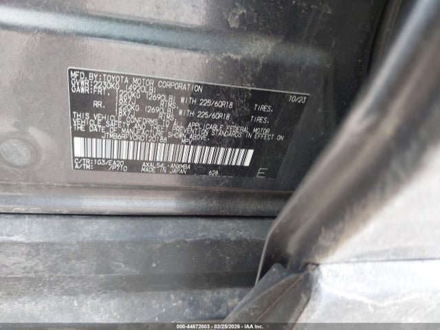 44672803 :رقم المزاد ، JTMB6RFV0RD120188 vin ، 2024 Toyota Rav4 Hybrid Xle Premium مزاد بيع