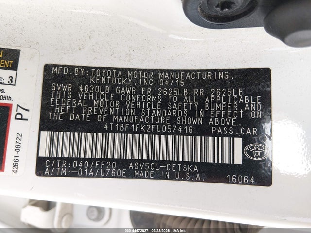Toyota CAMRY SE 2015 4T1BF1FK2FU057416 Image 9