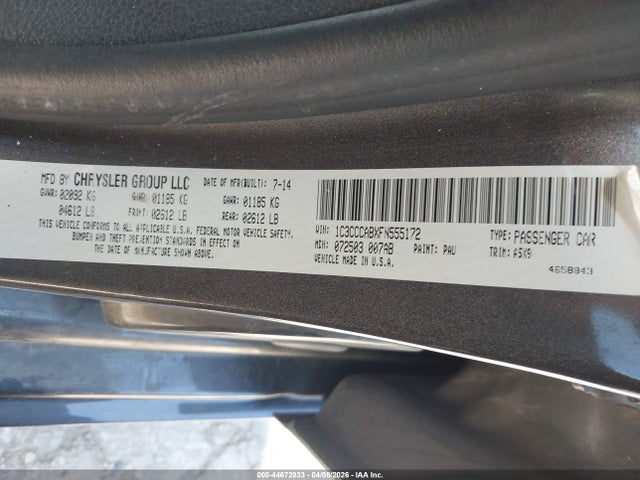 Продажа на аукционе авто 2015 Chrysler 200 Limited, vin: 1C3CCCABXFN555172, номер лота: 44672833