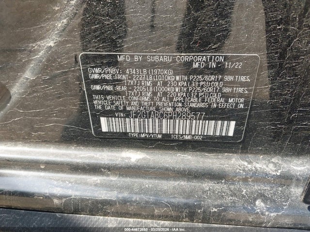 2023 Subaru Crosstrek მანქანა იყიდება აუქციონზე, vin: JF2GTABC6PH289577, აუქციონის ნომერი: 44672850