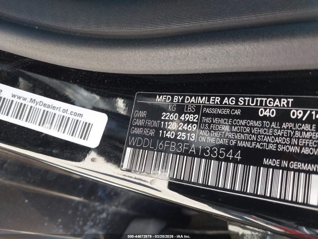 Продажа на аукционе авто 2015 Mercedes-benz Cls 400, vin: WDDLJ6FB3FA133544, номер лота: 44672879