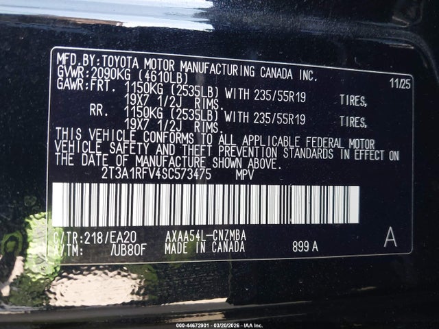 Toyota Rav4 Xle Premium 2025 2T3A1RFV4SC573475 Image 9