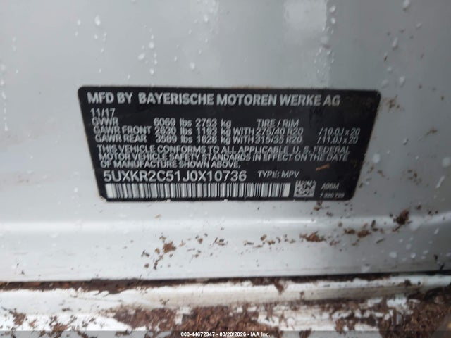 5UXKR2C51J0X10736 BMW X5 Sdrive35i