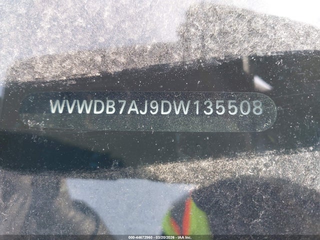 44672960 :رقم المزاد ، WVWDB7AJ9DW135508 vin ، 2013 Volkswagen Golf 2.5l 4-door مزاد بيع