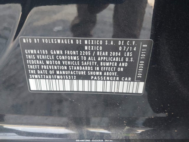2015 VOLKSWAGEN GOLF GTI 3VW5T7AU1FM015312 Photo 8