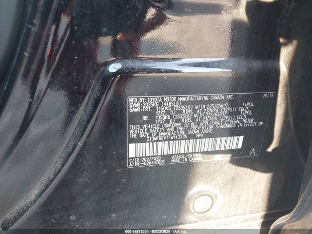 2T3WFREV1FW143335 Toyota Rav4 Xle