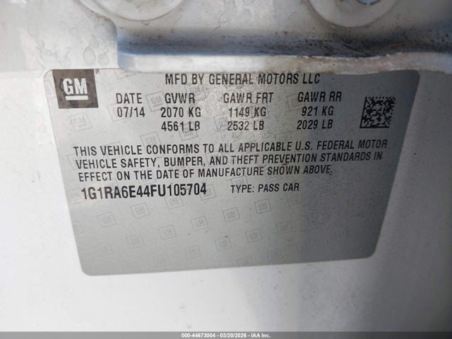 2015 CHEVROLET VOLT 1G1RA6E44FU105704 Photo 8