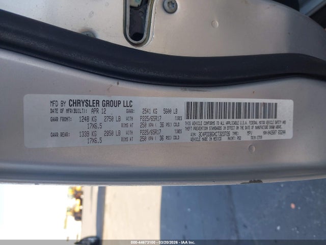 Продаж на аукціоні авто 2012 Dodge Journey Sxt, vin: 3C4PDDBGXCT323726, номер лоту: 44673100