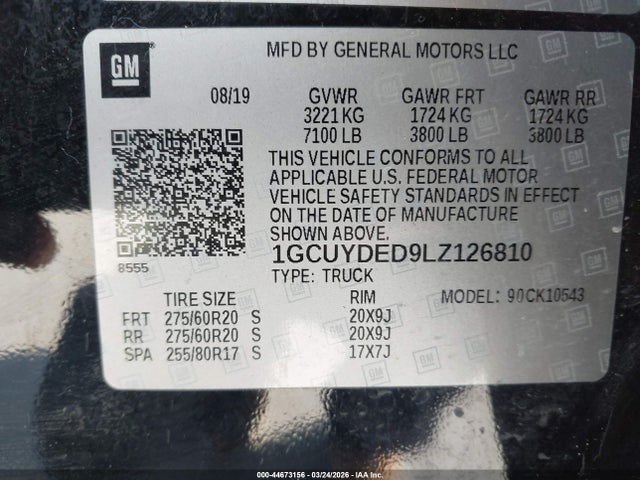 2020 CHEVROLET SILVERADO 1500 1GCUYDED9LZ126810 Photo 8