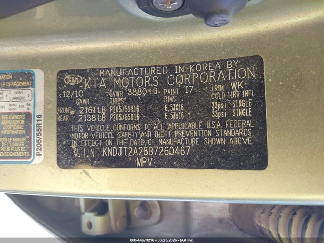 Продажа на аукционе авто 2011 Kia Soul +, vin: KNDJT2A26B7260467, номер лота: 44673216