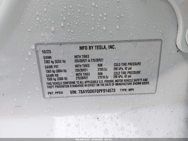 7SAYGDEF0PF914573 Tesla Model Y Performance Dual Motor All-wheel Drive