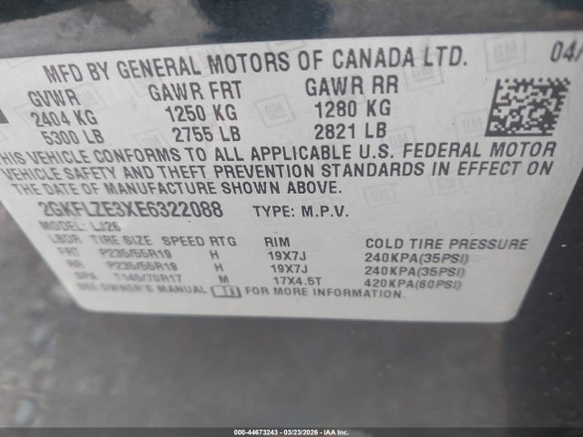 Aukcja sprzedaży 2014 Gmc Terrain Denali, vin: 2GKFLZE3XE6322088, numer aukcji: 44673243