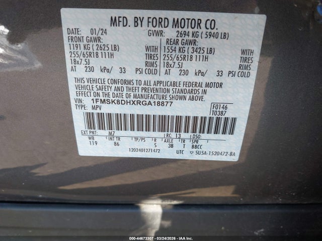 2024 FORD EXPLORER 1FMSK8DHXRGA18877 Photo 8