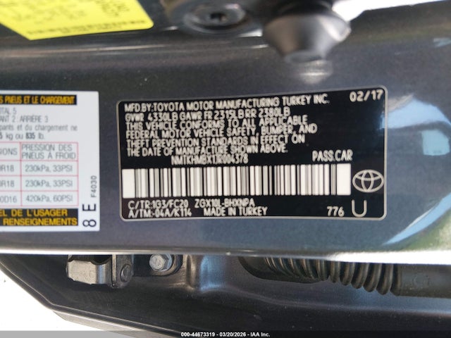 NMTKHMBX1JR004378 Toyota C-hr Xle Premium