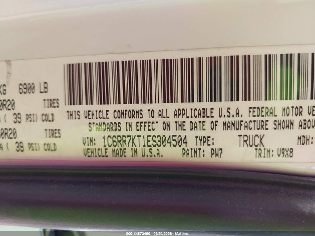 1C6RR7KT1ES304504 RAM 1500 Express