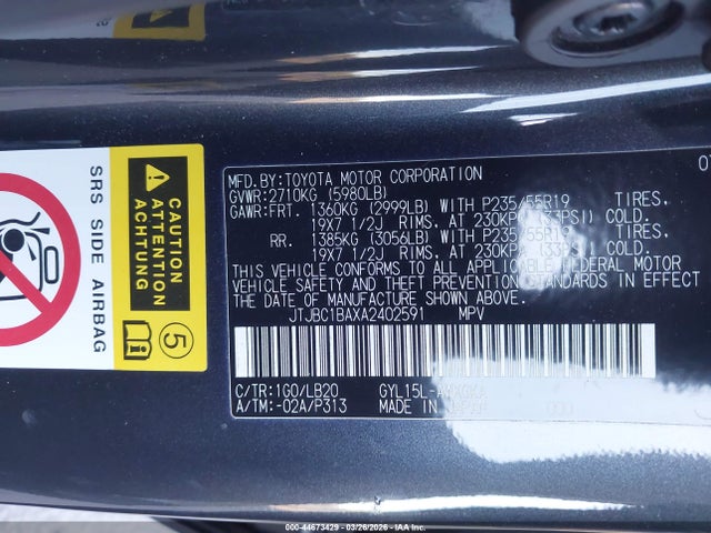 Продаж на аукціоні авто 2010 Lexus Rx 450h, vin: JTJBC1BAXA2402591, номер лоту: 44673429