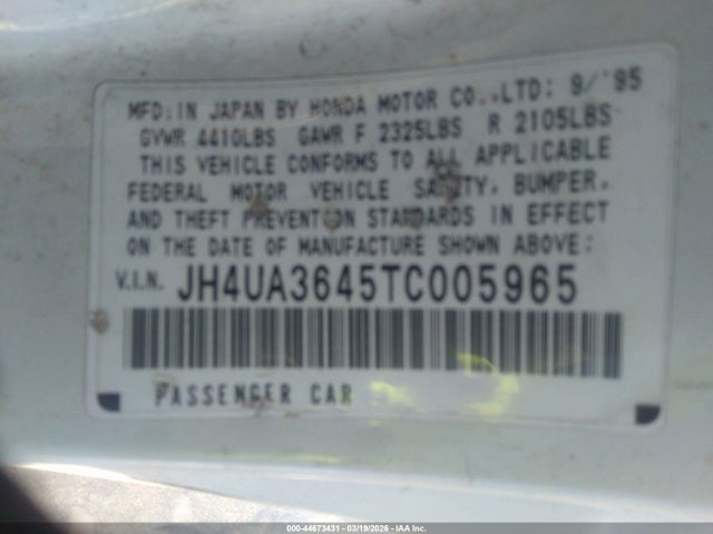 Продаж на аукціоні авто 1996 Acura 3.2tl, vin: JH4UA3645TC005965, номер лоту: 44673431