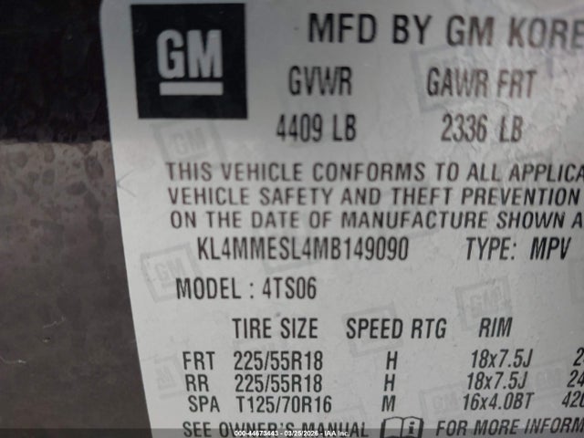 Продаж на аукціоні авто 2021 Buick Encore Gx Awd Select, vin: KL4MMESL4MB149090, номер лоту: 44673443