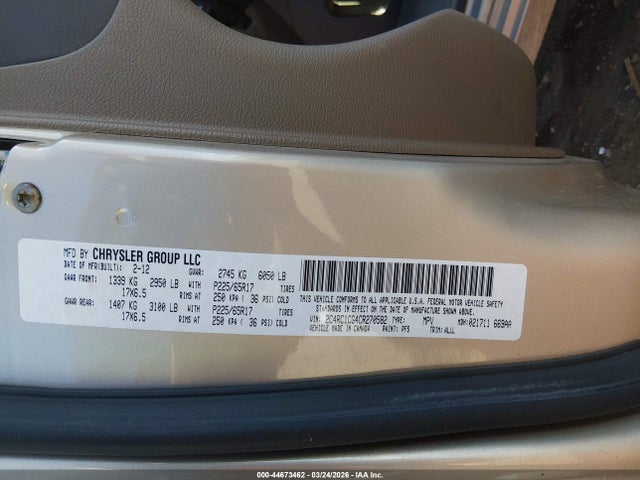 2012 CHRYSLER TOWN & COUNTRY 2C4RC1CG4CR270582 Photo 8