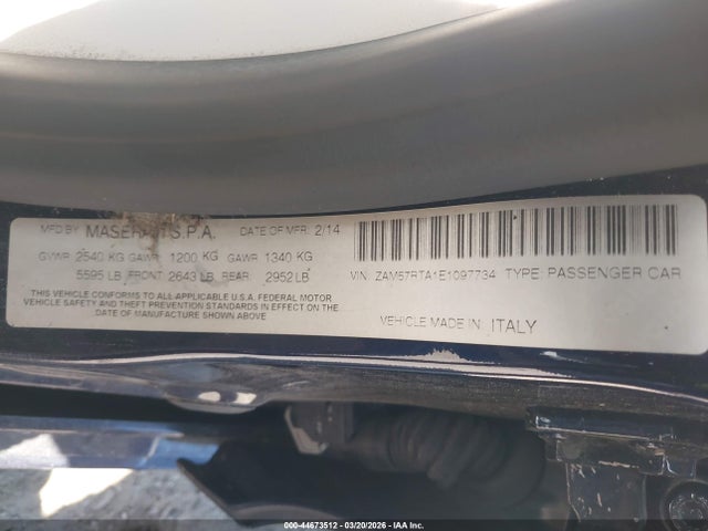 2014 MASERATI GHIBLI ZAM57RTA1E1097734 Photo 8