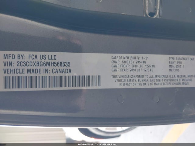 2021 DODGE CHARGER 2C3CDXBG6MH568635 Photo 8