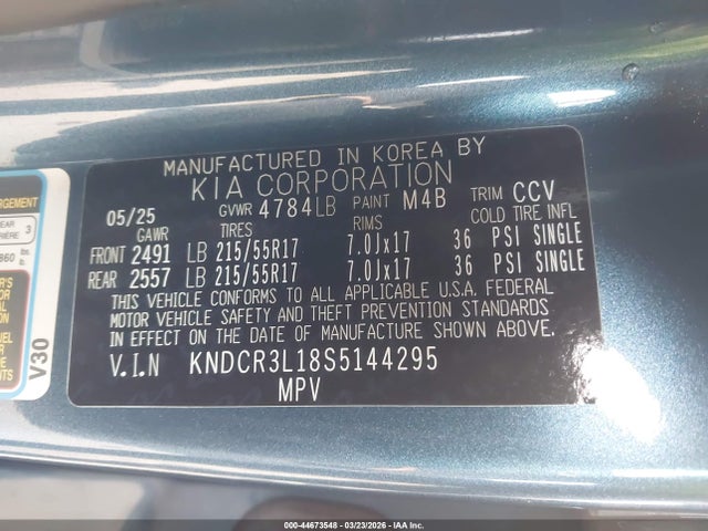 KNDCR3L18S5144295 KIA Niro Ev Wind