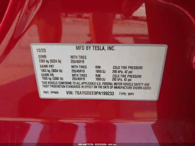 2023 TESLA MODEL Y 7SAYGDEE9PA199233 Photo 8