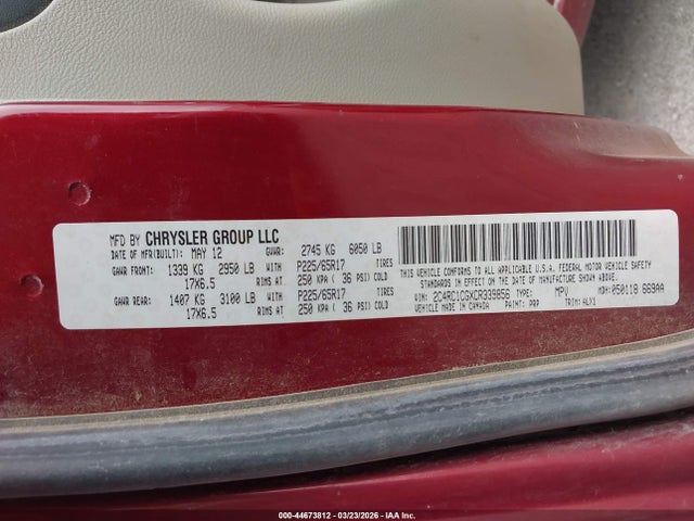 2012 CHRYSLER TOWN & COUNTRY 2C4RC1CGXCR339856 Photo 8