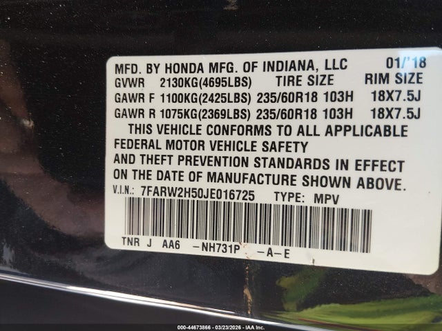 2018 HONDA CR-V 7FARW2H50JE016725 Photo 8